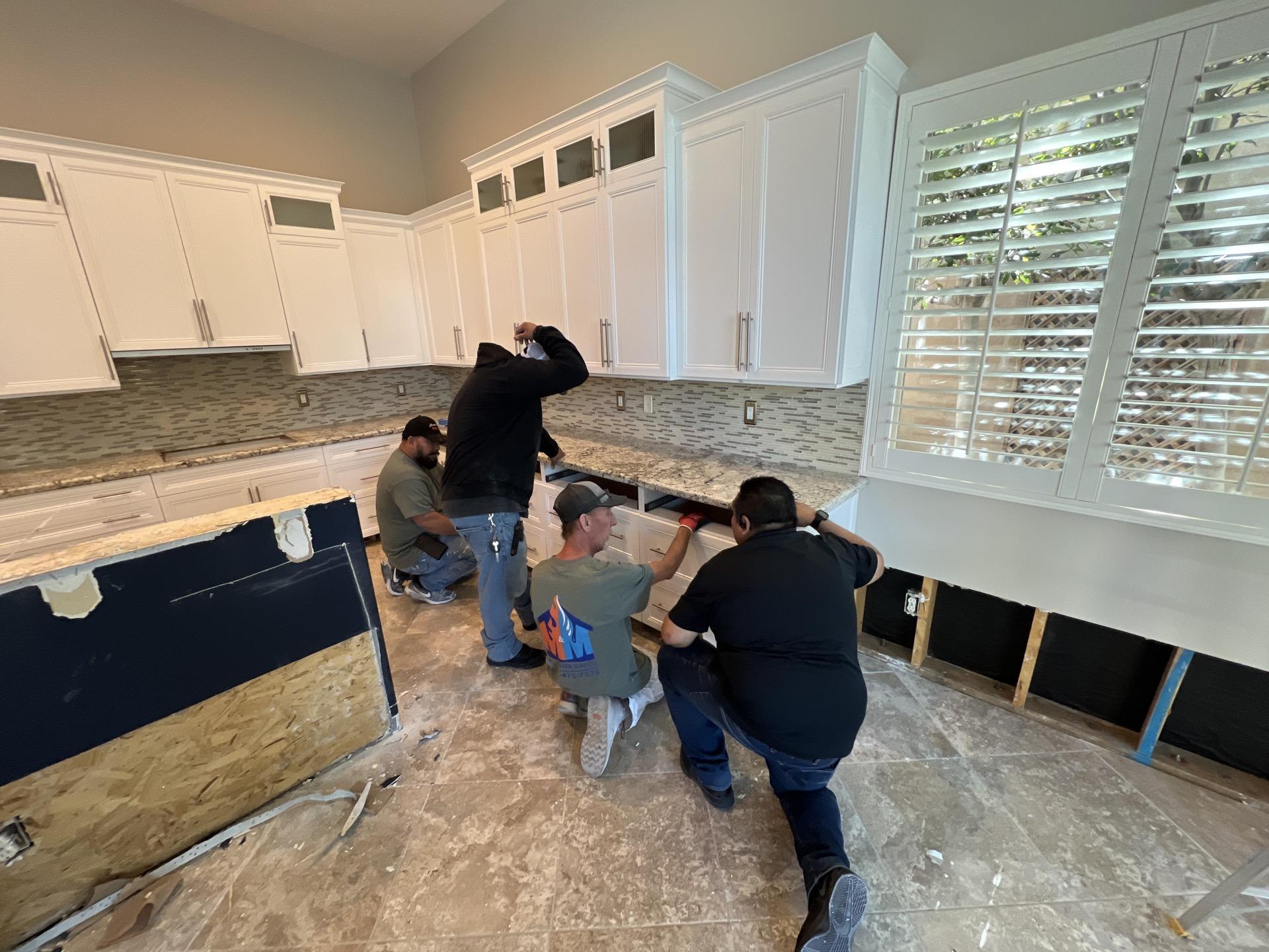 Water Damage Restoration - Kitchen Cabinet & Countertop Removal