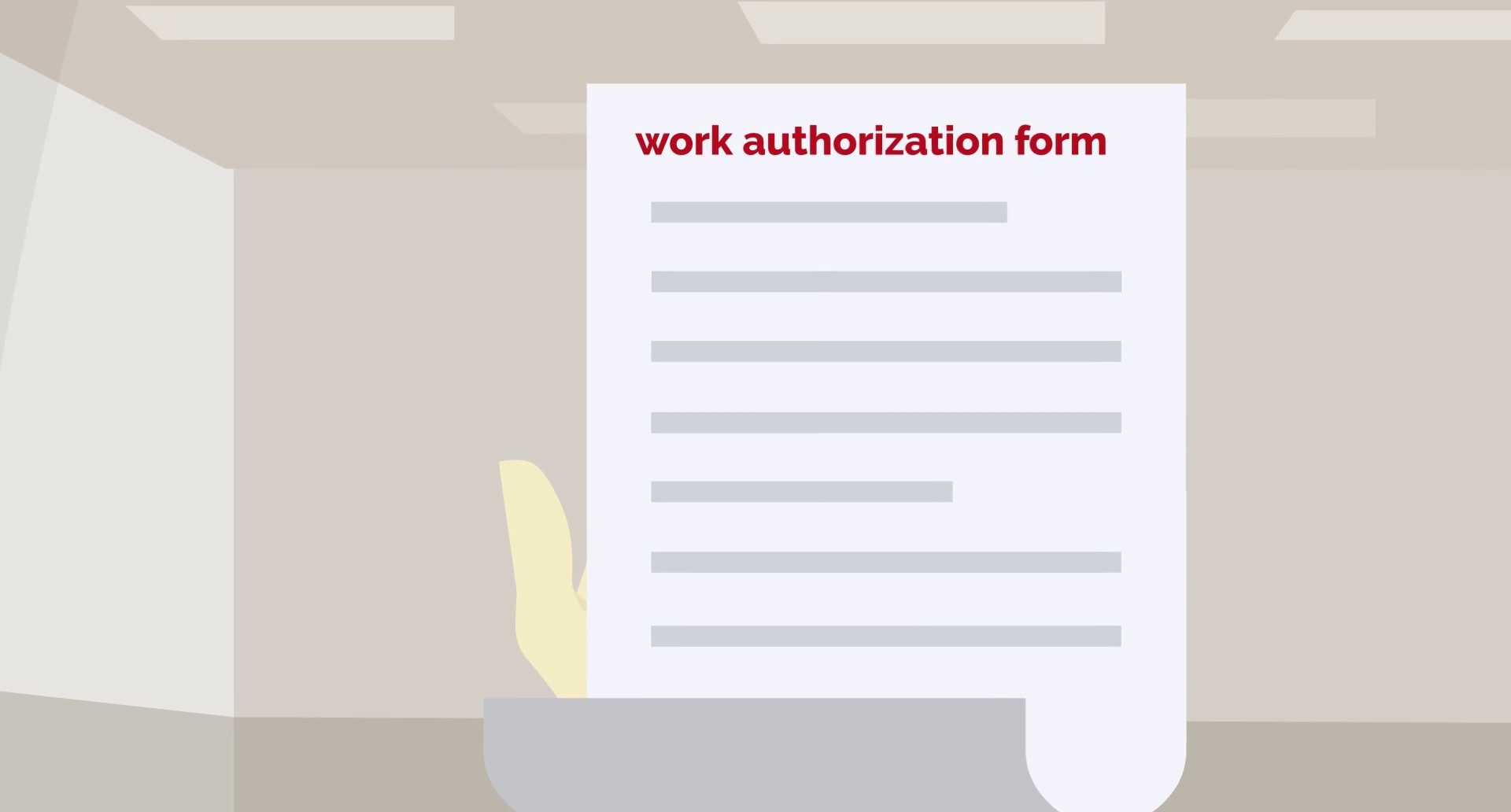 Close-up illustration of a work authorization form used in water damage restoration cases